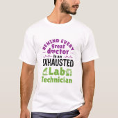 Uitgeputte technicus van Lab T-shirt (Voorkant)