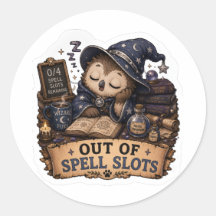 Uitgeputte Tovenaar Sticker voor Grappige D&D