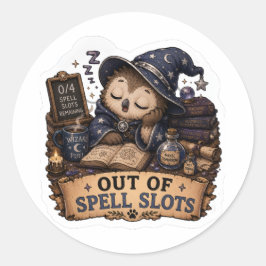 Uitgeputte Tovenaar Sticker voor Grappige D&D