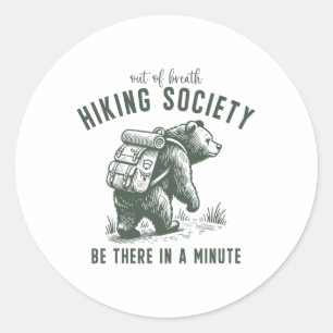 Uitgeputte Wandelvereniging Funny Beer Buitenleven Ronde Sticker