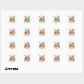 Uitgeputte Wandelvereniging Grappige Berg Retro  Ronde Sticker (Vel)