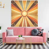 Uitgerekt Canvas - Boheemse Sunburst in Warm (Insitu (Woonkamer))