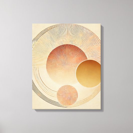 Uitgerekt Canvas - Boheemse Sunburst in Warm Afdruk (Voorkant)