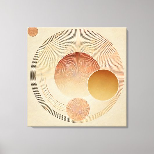 Uitgerekt Canvas - Boheemse Sunburst in Warm Afdruk (Voorkant)