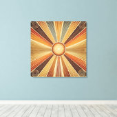 Uitgerekt Canvas - Boheemse Sunburst in Warm Afdruk (Insitu (Houten vloer))