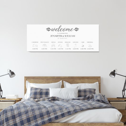 Uitgerekt canvas Bruiloft Tijdlijn bord (Insitu (Slaapkamer))