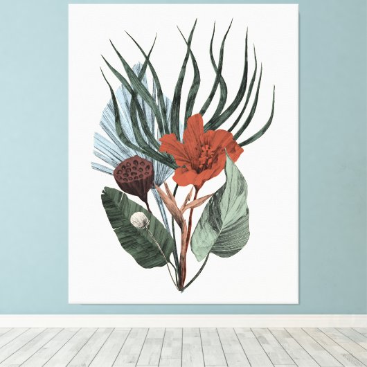 Uitgerekt Canvas Elegante Botanische A Afdruk (Insitu (Houten vloer))