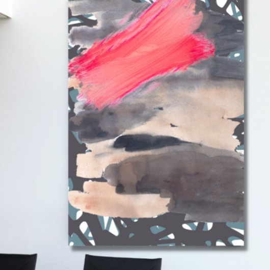 Uitgerekt Canvas Grijs Rood Abstract Collage