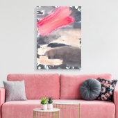Uitgerekt Canvas Grijs Rood Abstract Collage Afdruk (Insitu (Woonkamer))