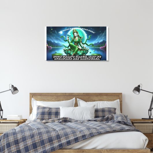 Uitgerekt canvas/Groene Tara Canvas Afdruk (Insitu (Slaapkamer))