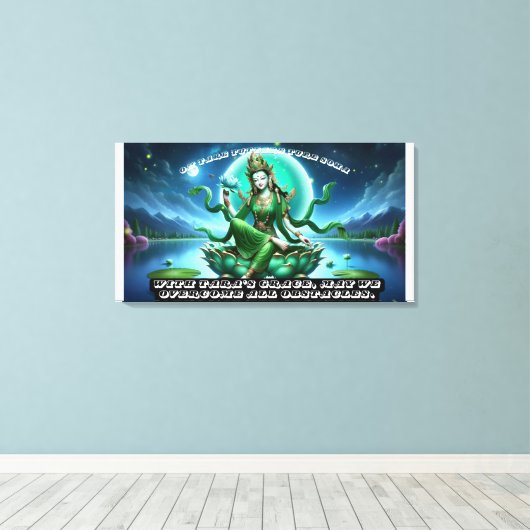 Uitgerekt canvas/Groene Tara Canvas Afdruk (Insitu (Houten vloer))