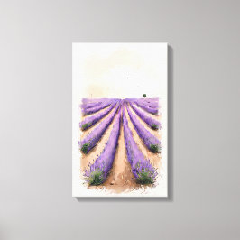 Uitgerekt Canvas - Lavendel Veldschilderij Afdruk