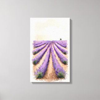 Uitgerekt Canvas - Lavendel Veldschilderij Afdruk