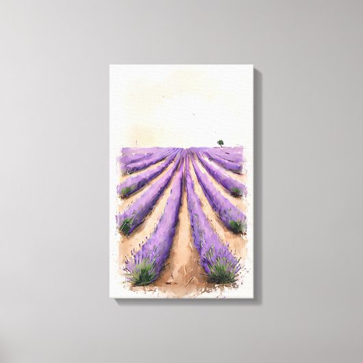 Uitgerekt Canvas - Lavendel Veldschilderij Afdruk (Voorkant)
