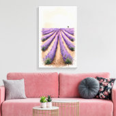 Uitgerekt Canvas - Lavendel Veldschilderij Afdruk (Insitu (Woonkamer))
