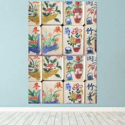 Uitgerekt canvas Mahjong (Insitu (Houten vloer))