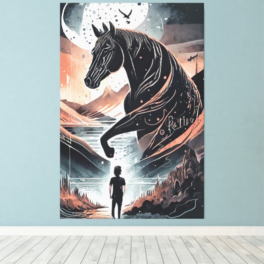 Uitgerekt canvas penting afdruk (Insitu (Houten vloer))