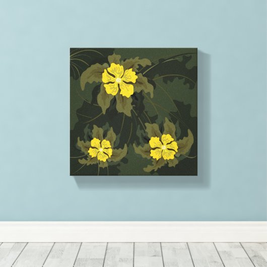 Uitgerekt canvas Print - Bloem (Insitu (Houten vloer))