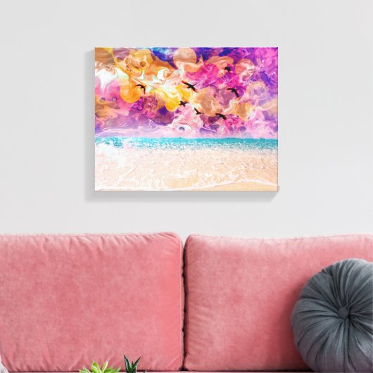Uitgerekt canvas print met strand (Insitu (Woonkamer))