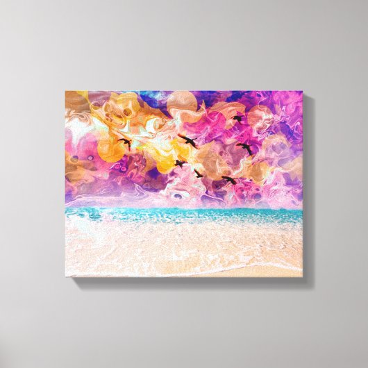 Uitgerekt canvas print met strand (Voorkant)