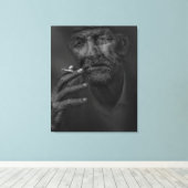 Uitgerekt canvas Print - Overpeinzing (Insitu (Houten vloer))