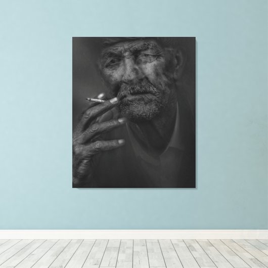 Uitgerekt canvas Print - Overpeinzing (Insitu (Houten vloer))