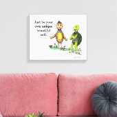 Uitgerekt Canvas Print van Duck en Turtle Friends (Insitu (Woonkamer))