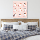 Uitgerekt Canvas Print van een kat glimlachend gel (Insitu (Slaapkamer))