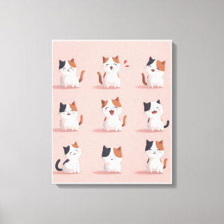 Uitgerekt Canvas Print van een kat glimlachend gel