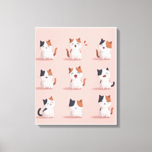 Uitgerekt Canvas Print van een kat glimlachend gel (Voorkant)