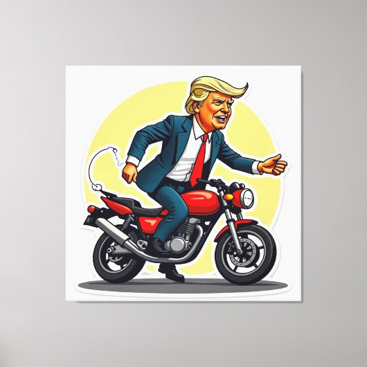 Uitgerekt Canvas Print van Trump op een Hog (Voorkant)