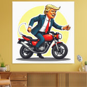 Uitgerekt Canvas Print van Trump op een Hog (Insitu (Woonkamer))