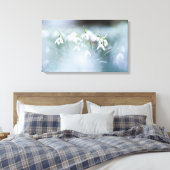 Uitgerekt canvas - Sneeuwklokjes Afdruk (Insitu (Slaapkamer))