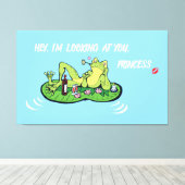 Uitgerekt Canvas Valentijnsdag Funny Frog (Insitu (Houten vloer))