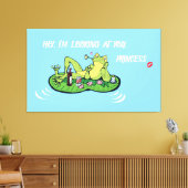 Uitgerekt Canvas Valentijnsdag Funny Frog Afdruk (Insitu (Woonkamer))