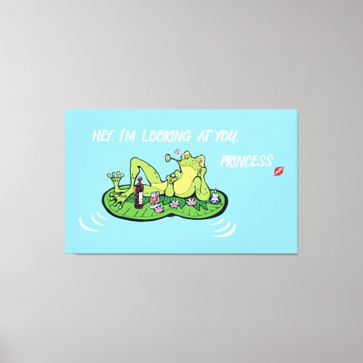 Uitgerekt Canvas Valentijnsdag Funny Frog Afdruk (Voorkant)