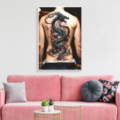 Uitgerekte Canvas Art Gallery Art Dragon Tattoo (Insitu (Woonkamer))