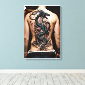 Uitgerekte Canvas Art Gallery Art Dragon Tattoo (Insitu (Houten vloer))