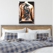 Uitgerekte Canvas Art Gallery Art Dragon Tattoo (Insitu (Slaapkamer))