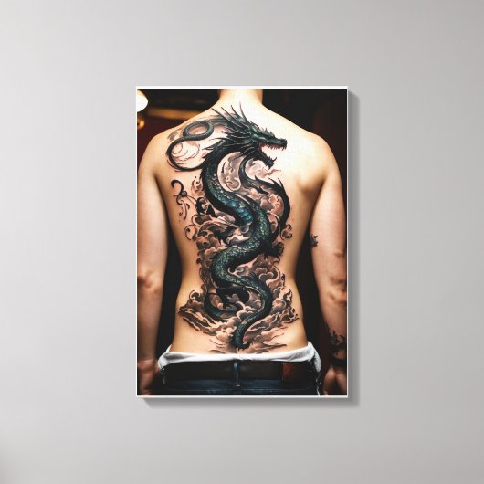 Uitgerekte Canvas Art Gallery Art Dragon Tattoo (Voorkant)