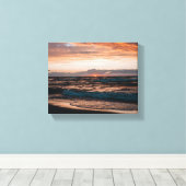 Uitgerekte canvas met strandgolfafbeelding afdruk (Insitu (Houten vloer))