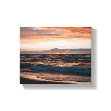 Uitgerekte canvas met strandgolfafbeelding