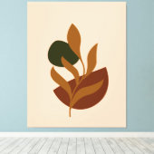 Uitgerekte canvas print met monogram modern boho (Insitu (Houten vloer))