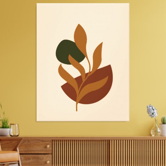 Uitgerekte canvas print met monogram modern boho (Insitu (Woonkamer))