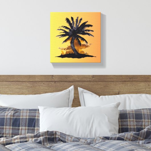 Uitgerekte canvas Print - Palmboom (Insitu (Slaapkamer))