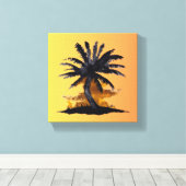 Uitgerekte canvas Print - Palmboom (Insitu (Houten vloer))