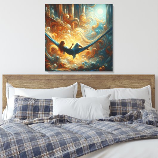 Uitgerekte canvas print van de koningin van de wol (Insitu (Slaapkamer))