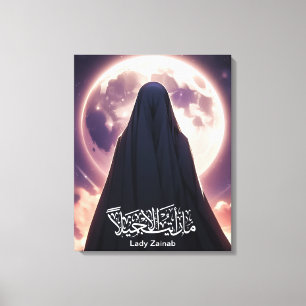 Uitgerekte Canvas Simulatie Lady Zainab Afdruk