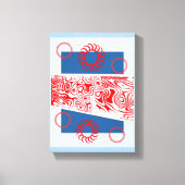 Uitgerekte Canvasprint Blauwe Abstracte Rode Cirke Canvas Afdruk (Voorkant)