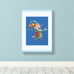 Uitgerekte Canvasprint Donker Lichtblauwe Joker Cl Canvas Afdruk